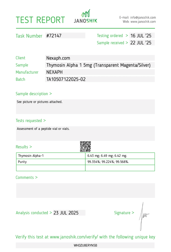 Thymosin Alpha 1 5mg